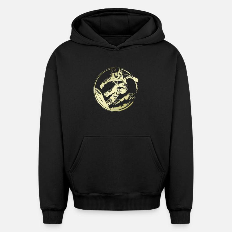 Snowboarder Silhouette - Sweat à capuche unisexe oversize épais SPREAD - noir