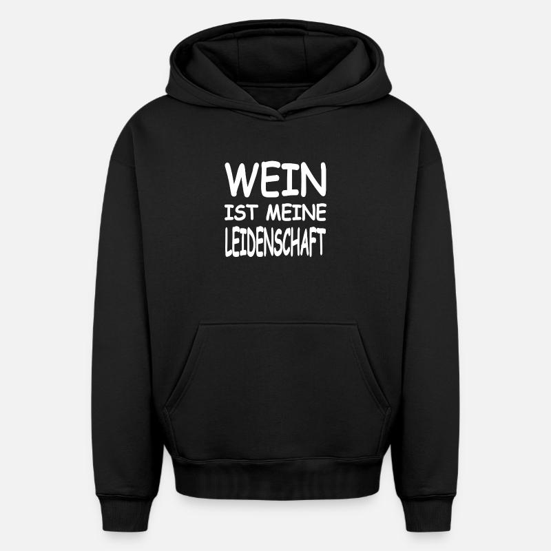Vin - Sweat à capuche unisexe oversize épais SPREAD - noir