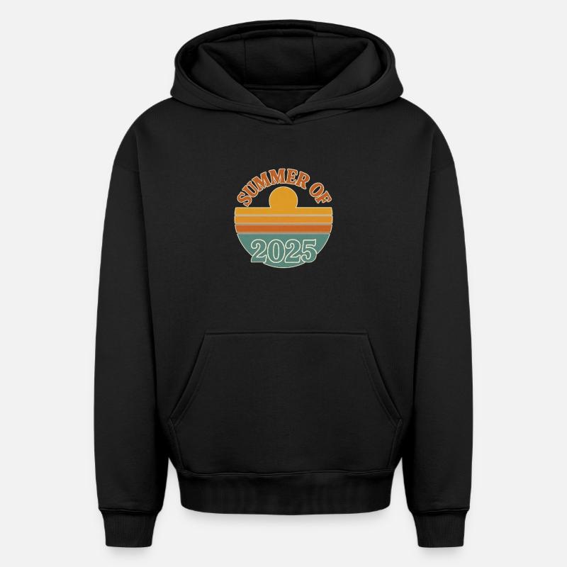 Été 2025 Design rétro - Sweat à capuche unisexe oversize épais SPREAD - noir