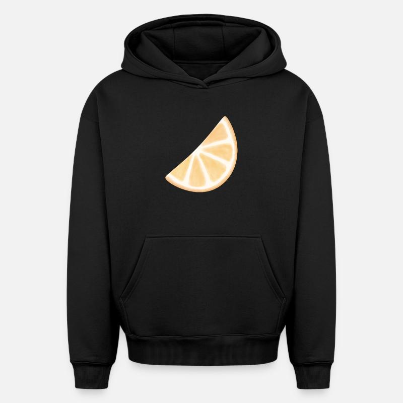 Tranche d’orange aquarelle éclat - Sweat à capuche unisexe oversize épais SPREAD - noir