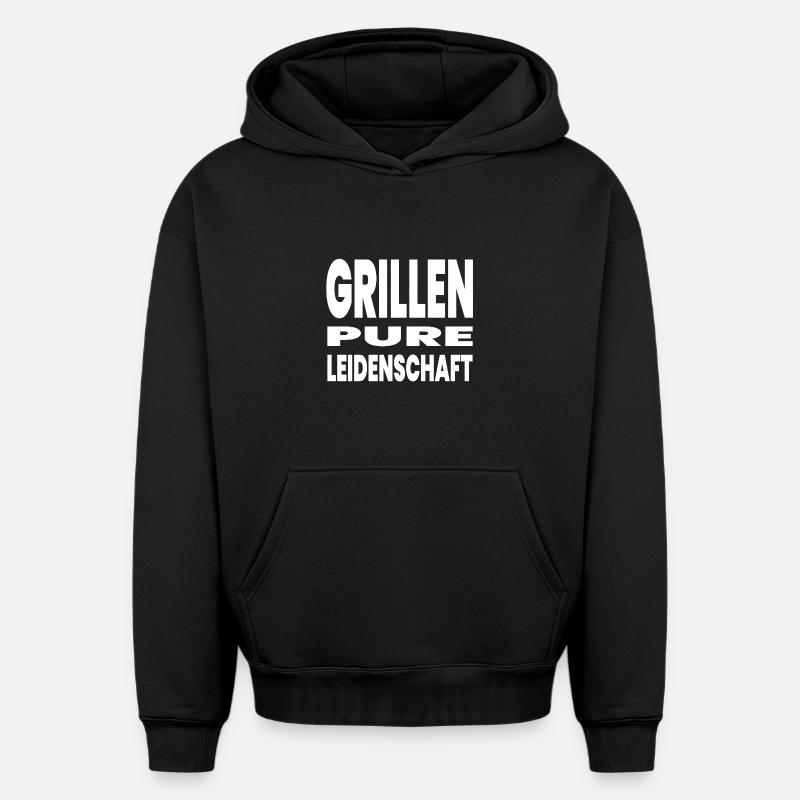 Griller - Sweat à capuche unisexe oversize épais SPREAD - noir