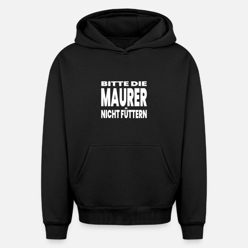 Maçon - Sweat à capuche unisexe oversize épais SPREAD - noir