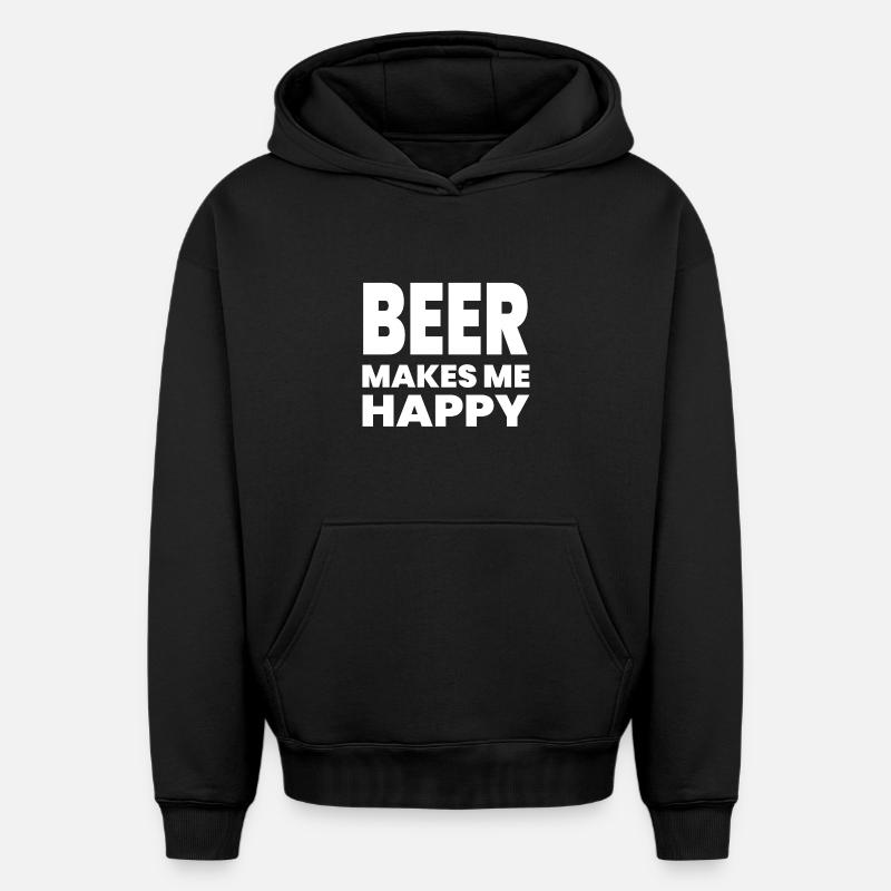 Bière - Sweat à capuche unisexe oversize épais SPREAD - noir