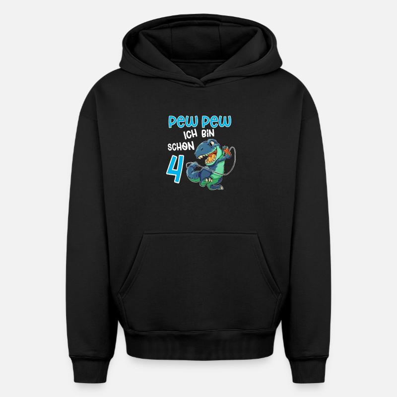 4e anniversaire T Rex Gaming - Sweat à capuche unisexe oversize épais SPREAD - noir