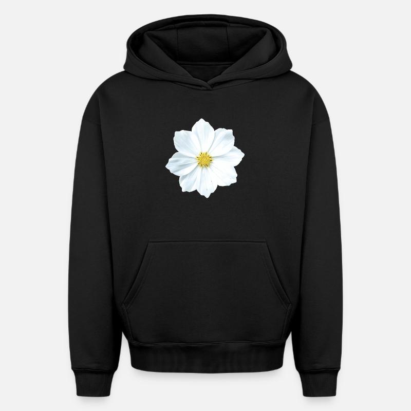 fleur - Sweat à capuche unisexe oversize épais SPREAD - noir