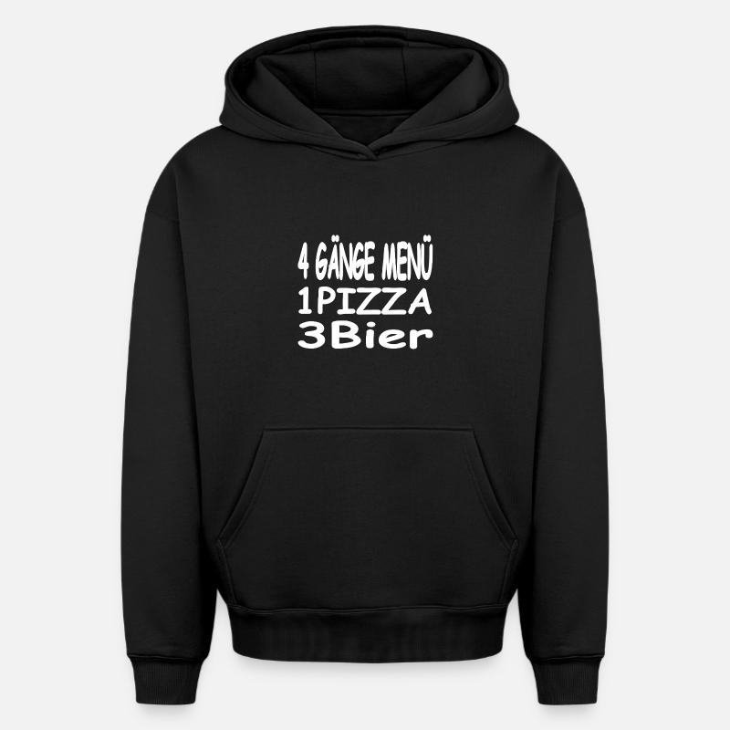 Bière - Sweat à capuche unisexe oversize épais SPREAD - noir