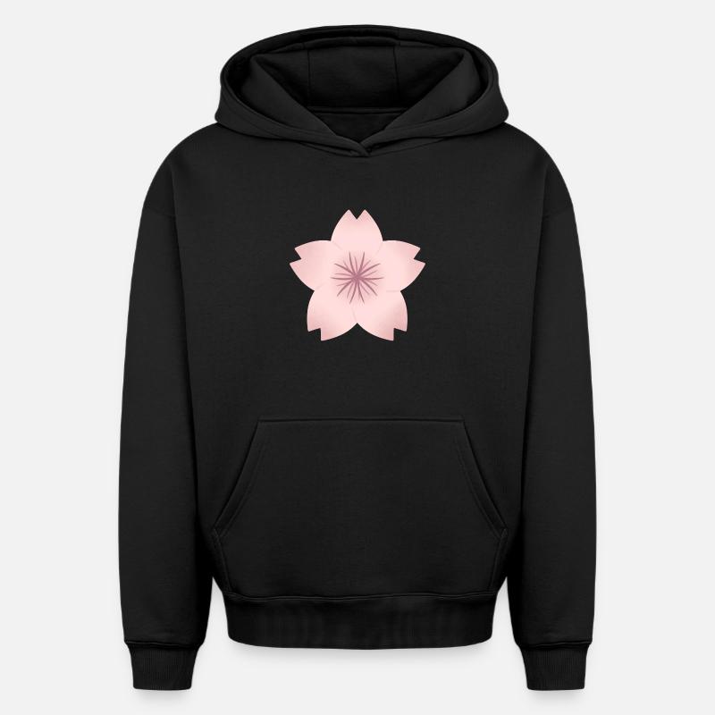 Blush Cherry Bloom - Sweat à capuche unisexe oversize épais SPREAD - noir
