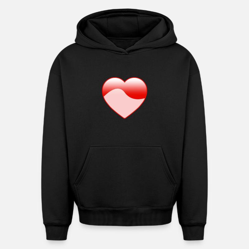 Amour - Sweat à capuche unisexe oversize épais SPREAD - noir
