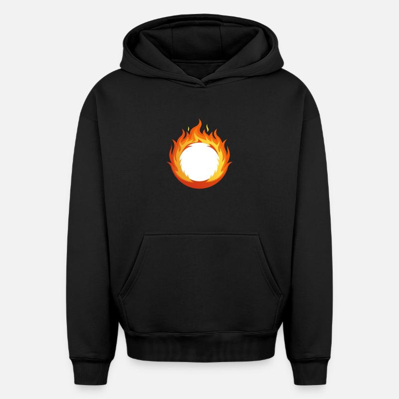 Anneau de feu - Sweat à capuche unisexe oversize épais SPREAD - noir