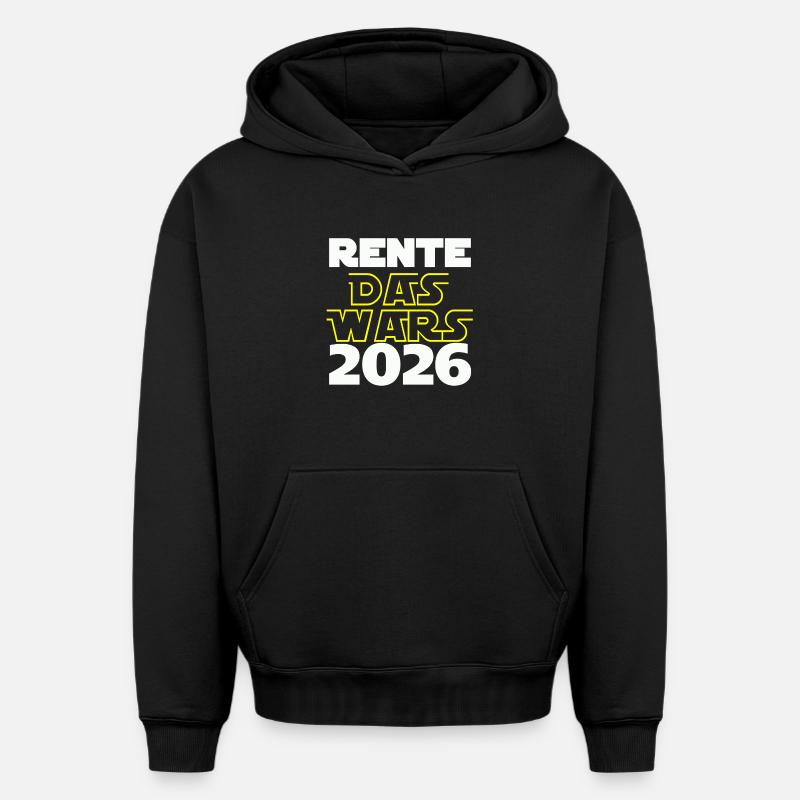 Pension 2026, c’est tout - Sweat à capuche unisexe oversize épais SPREAD - noir