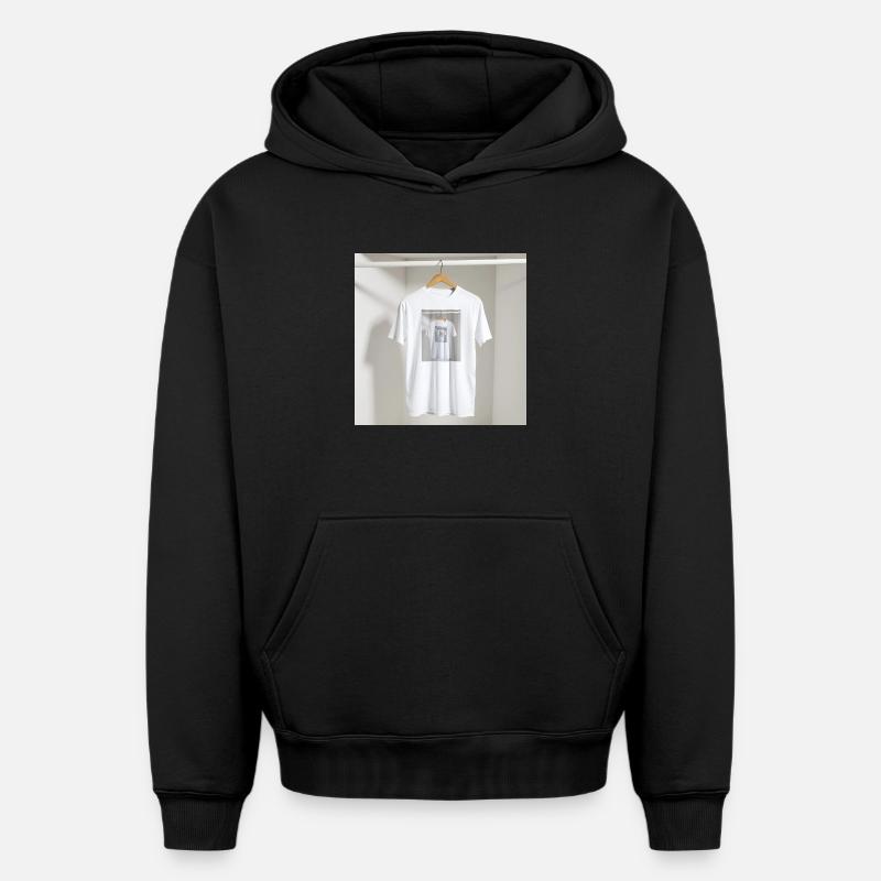Framed Reflection Tee - Oversized Heavyweight Unisex Hoodie - black