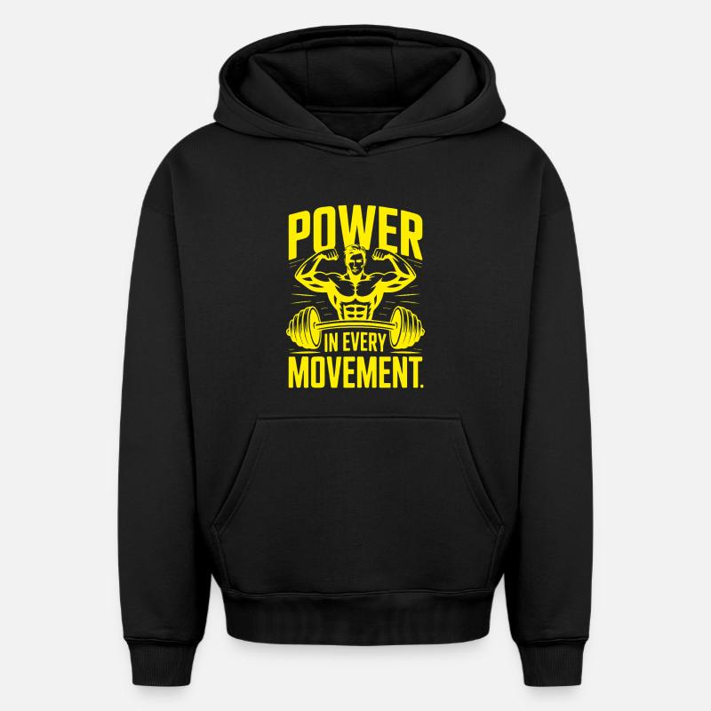 PieM - Sweat à capuche unisexe oversize épais SPREAD - noir