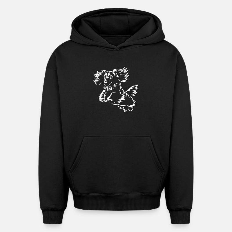 Teckel « Édition Noire » - Sweat à capuche unisexe oversize épais SPREAD - noir