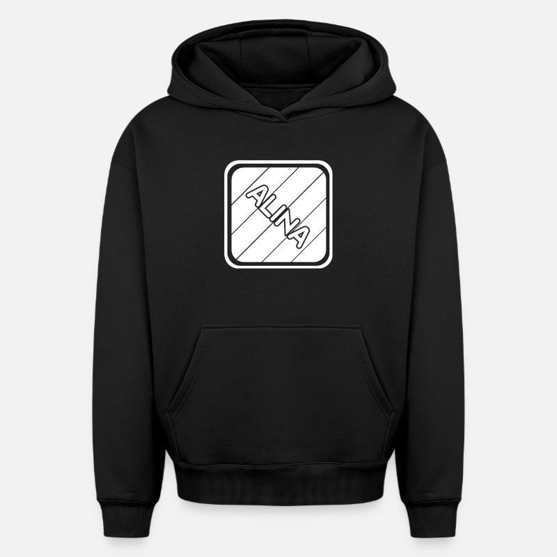 Cadeau pour Alina - Sweat à capuche unisexe oversize épais SPREAD - noir