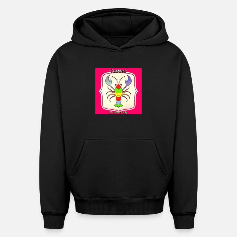cancer - Sweat à capuche unisexe oversize épais SPREAD - noir