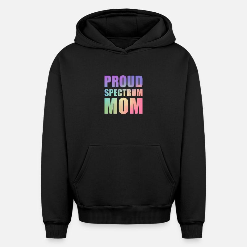Fière maman du spectre - Sweat à capuche unisexe oversize épais SPREAD - noir