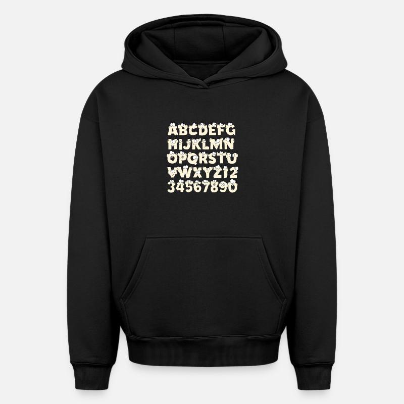 ABC - Sweat à capuche unisexe oversize épais SPREAD - noir