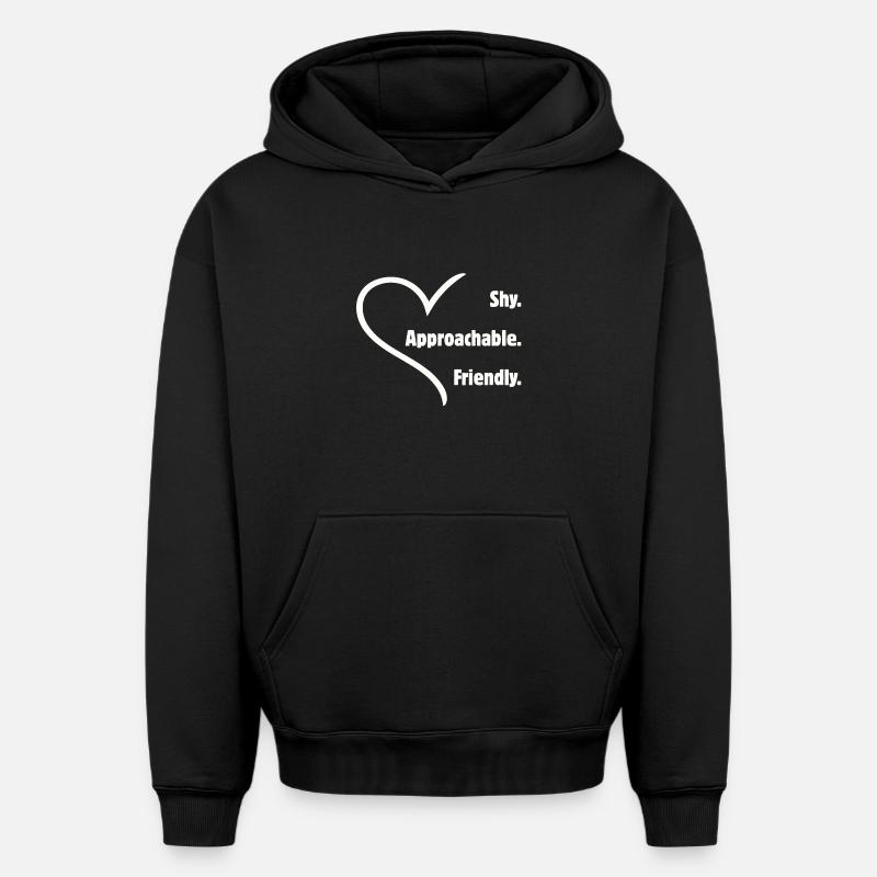 Flirteurs introvertis timides amicaux accessibles - Sweat à capuche unisexe oversize épais SPREAD - noir