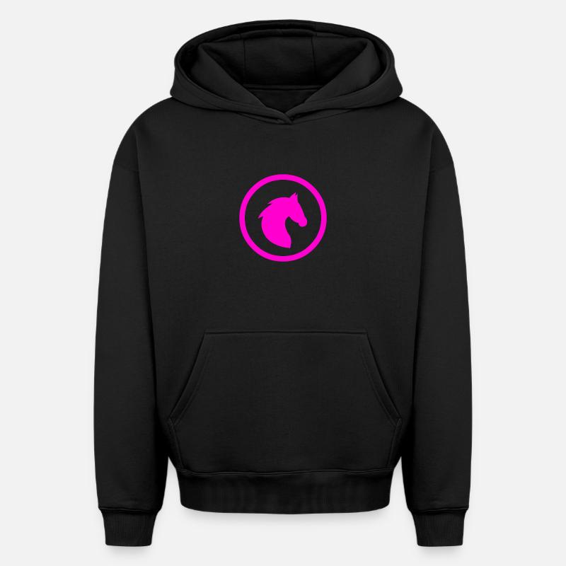 Chevaux - Sweat à capuche unisexe oversize épais SPREAD - noir