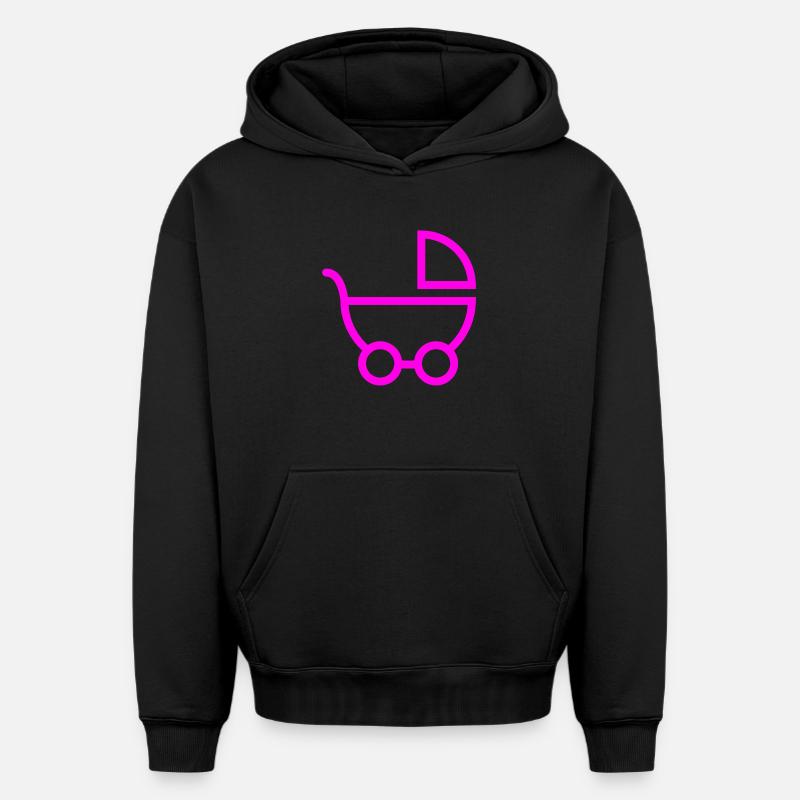 landau - Sweat à capuche unisexe oversize épais SPREAD - noir
