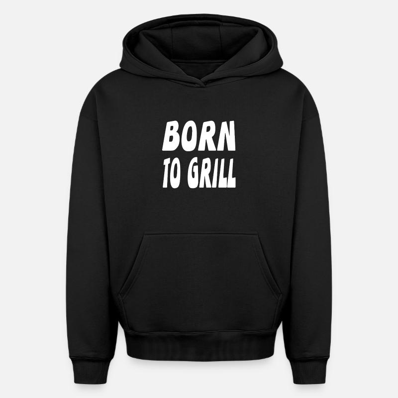 Griller - Sweat à capuche unisexe oversize épais SPREAD - noir