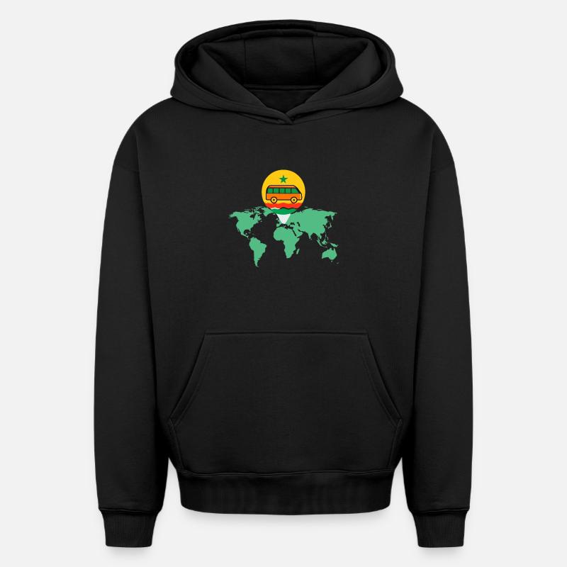 Sénégal - Sweat à capuche unisexe oversize épais SPREAD - noir