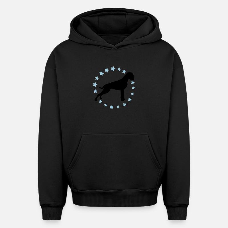 Boxer Sternenkreis 2 farb - Oversized Heavyweight Unisex Hoodie - Schwarz