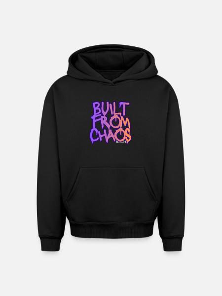 Built From Chaos Graffiti - Oversized Heavyweight Unisex Hoodie - black