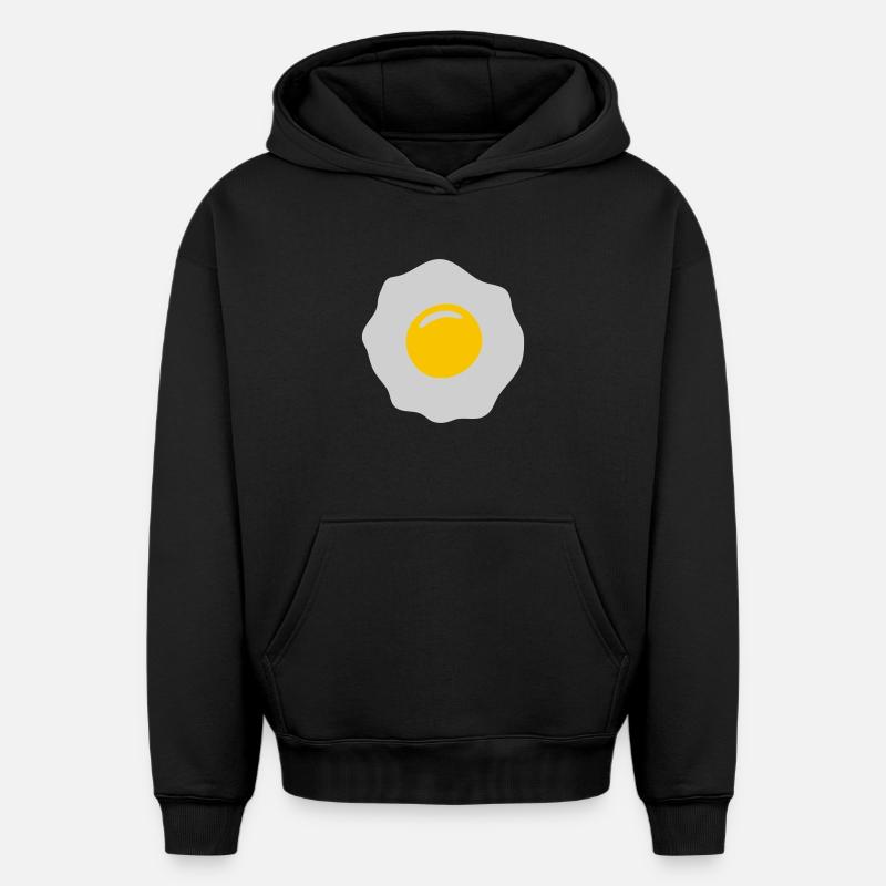 egg ei spiegelei - Sweat à capuche unisexe oversize épais SPREAD - noir
