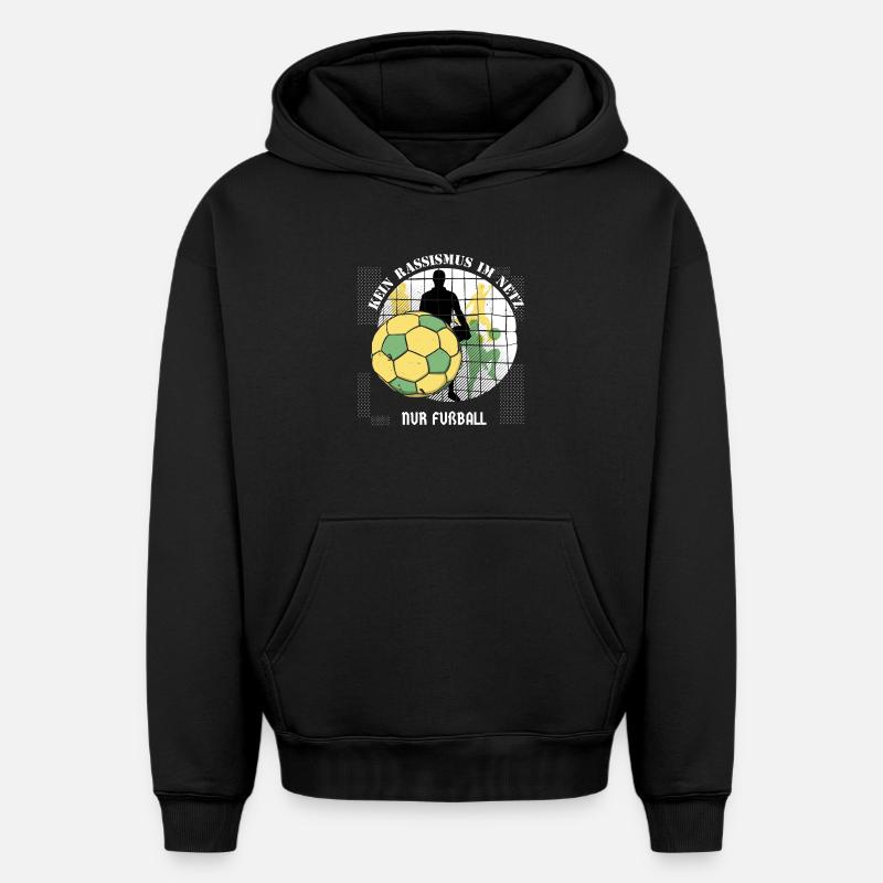 Pas de racisme sur Internet - Sweat à capuche unisexe oversize épais SPREAD - noir