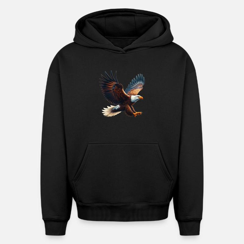 Aigle - Sweat à capuche unisexe oversize épais SPREAD - noir