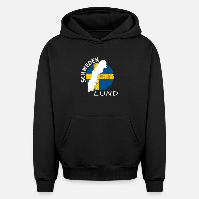 Lund - Sweat à capuche unisexe oversize épais SPREAD - noir