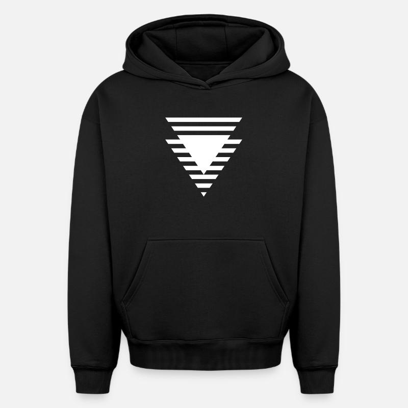Stepped Triangular Prism - Oversized Heavyweight Unisex Hoodie - black