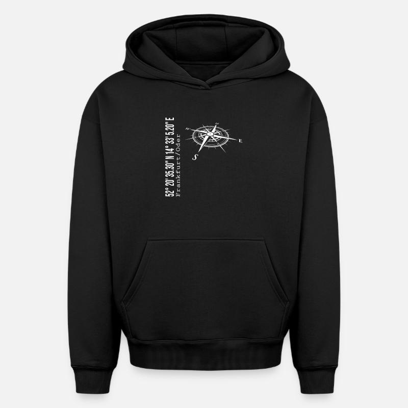 Frankfurt / Oder - Oversized Heavyweight Unisex Hoodie - Schwarz