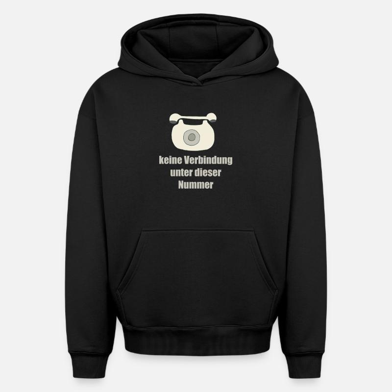 téléphone - Sweat à capuche unisexe oversize épais SPREAD - noir