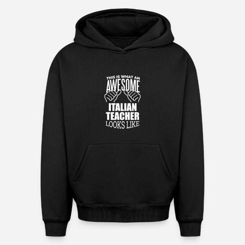 Italien - Sweat à capuche unisexe oversize épais SPREAD - noir
