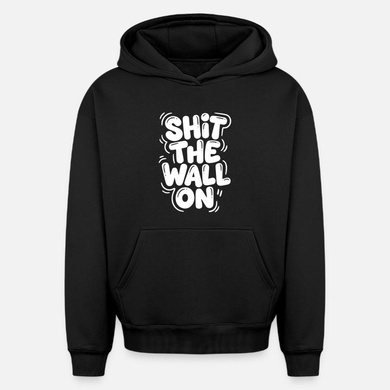 Arrête le mur - Sweat à capuche unisexe oversize épais SPREAD - noir
