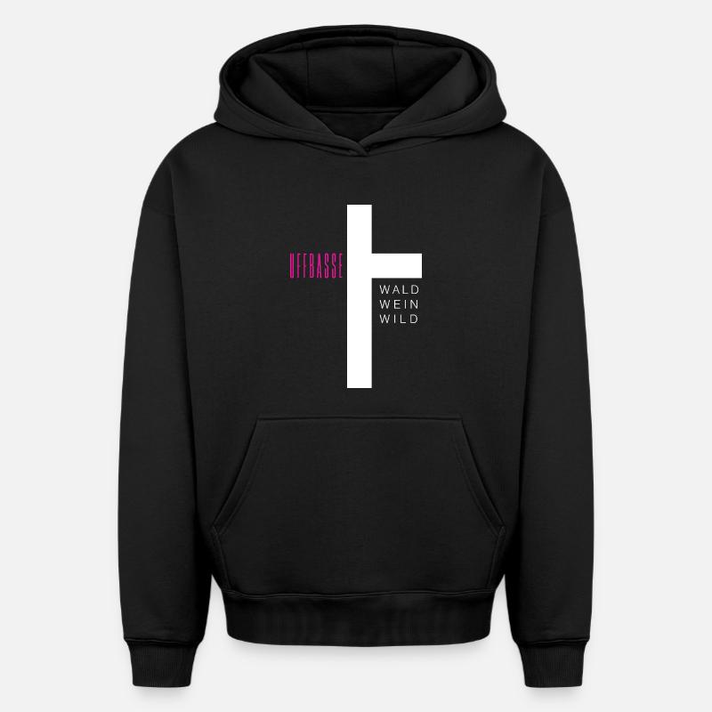 Croix de Saint-Jean - Sweat à capuche unisexe oversize épais SPREAD - noir