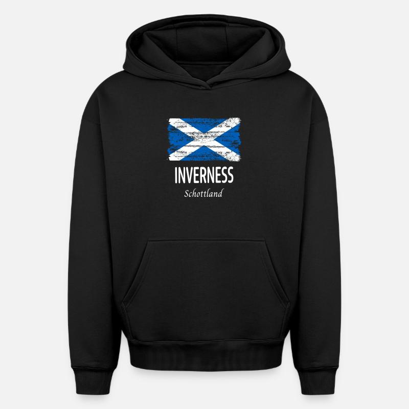 Inverness - Sweat à capuche unisexe oversize épais SPREAD - noir