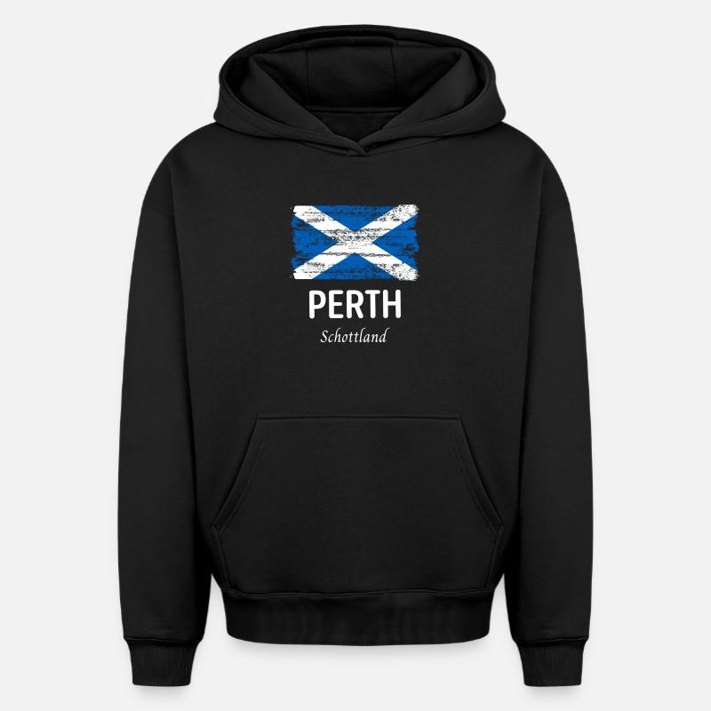 Perth - Sweat à capuche unisexe oversize épais SPREAD - noir
