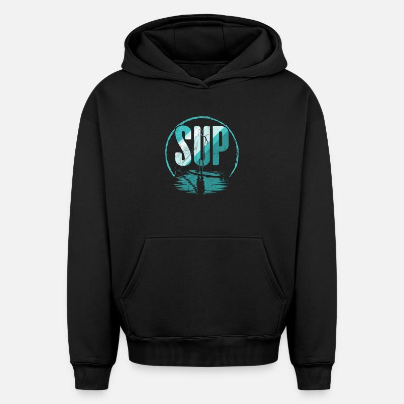 SOUPER - Sweat à capuche unisexe oversize épais SPREAD - noir
