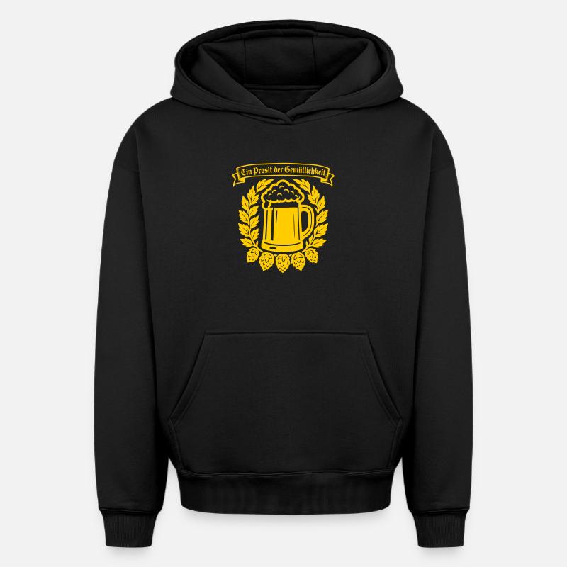 Ein Prosit der Gemütlichkeit - Sweat à capuche unisexe oversize épais SPREAD - noir