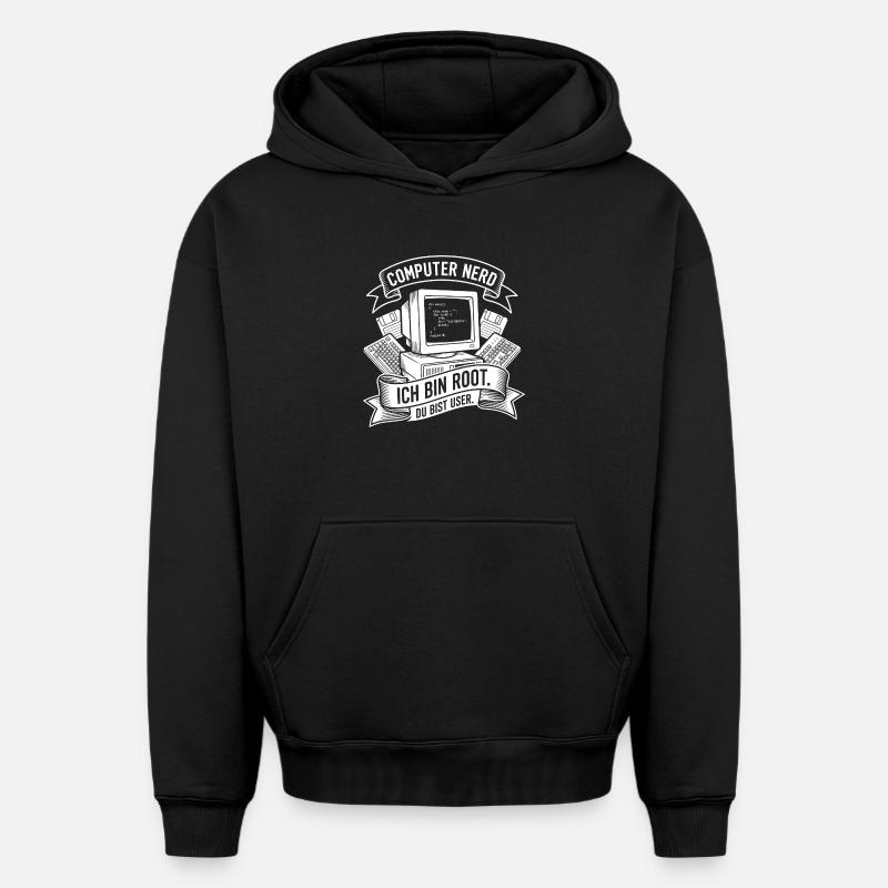 Ich bin Root Computer Nerd - Oversized Heavyweight Unisex Hoodie - Schwarz