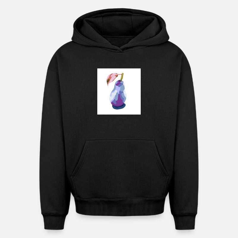 Poire en pastels abstrait - Sweat à capuche unisexe oversize épais SPREAD - noir