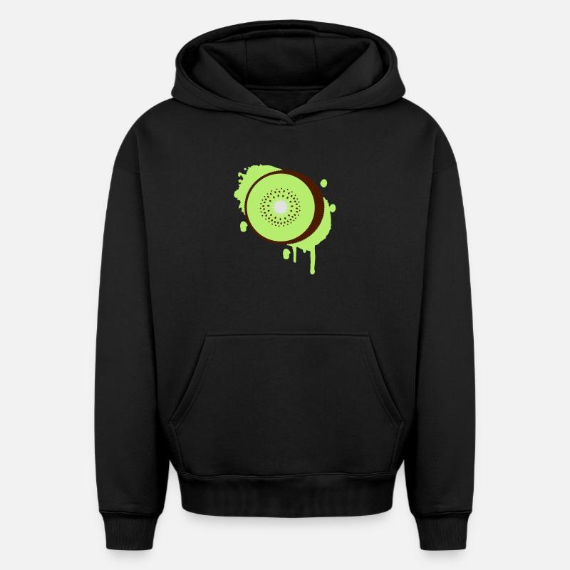 graffiti de Kiwi - Sweat à capuche unisexe oversize épais SPREAD - noir