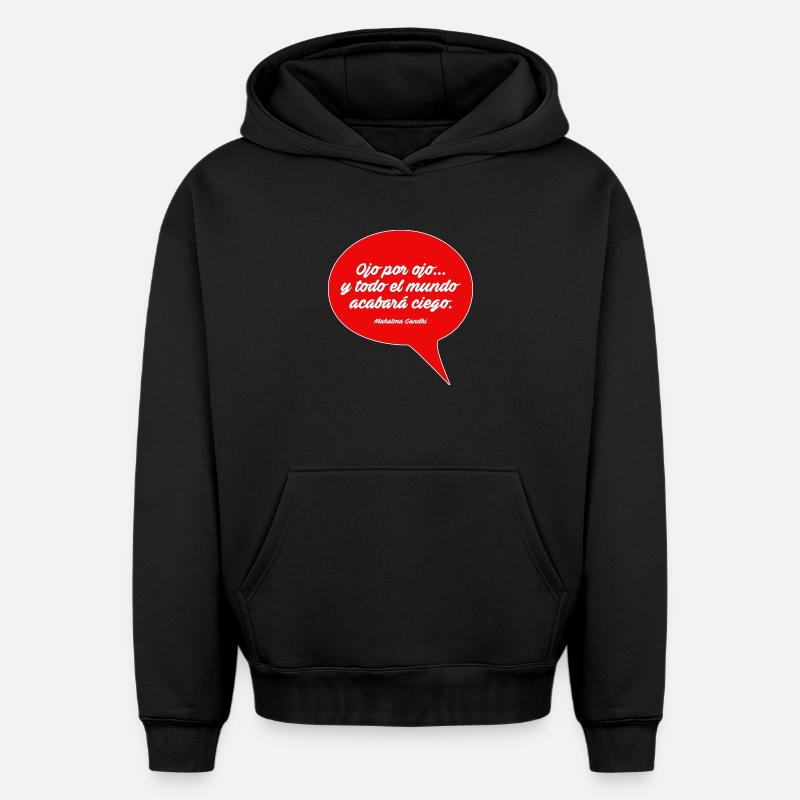 Œil pour œil - Sweat à capuche unisexe oversize épais SPREAD - noir