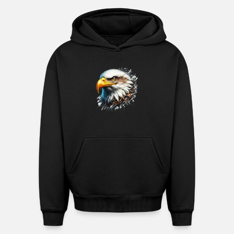 Aigle - Sweat à capuche unisexe oversize épais SPREAD - noir
