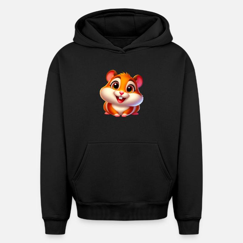 Hamster - Sweat à capuche unisexe oversize épais SPREAD - noir