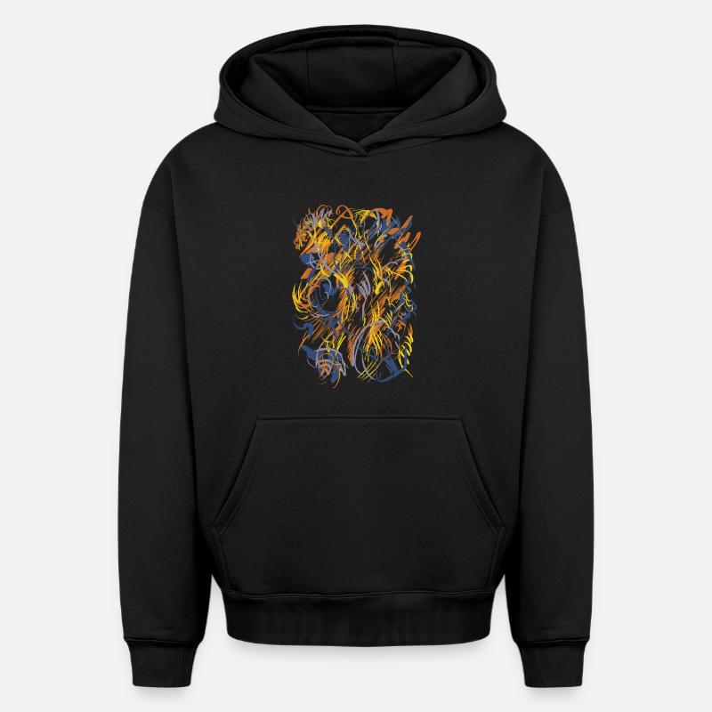 Abstrait - Sweat à capuche unisexe oversize épais SPREAD - noir