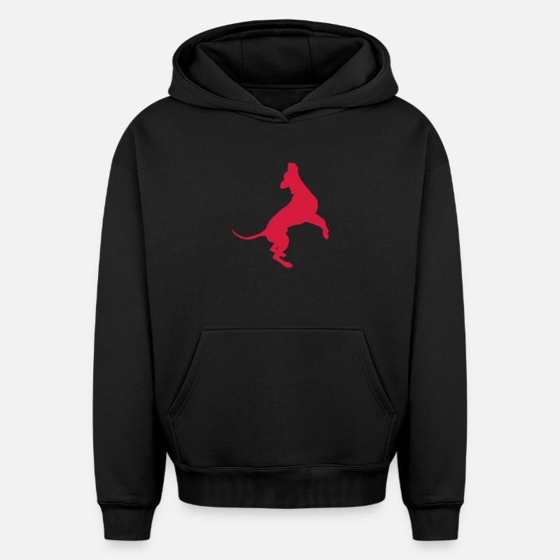 Saut Dane - Sweat à capuche unisexe oversize épais SPREAD - noir
